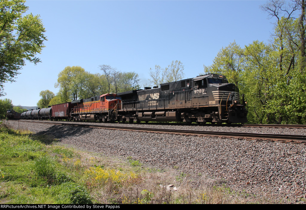 NS 9789 leads train 66E East